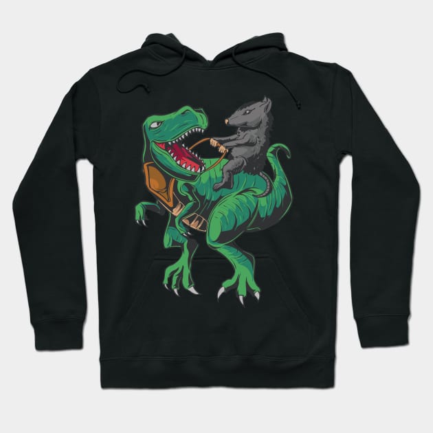 T-rex & opossum Hoodie by petit-creativ